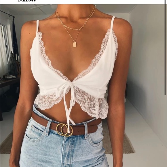 Tiger Mist Tops - White crop top